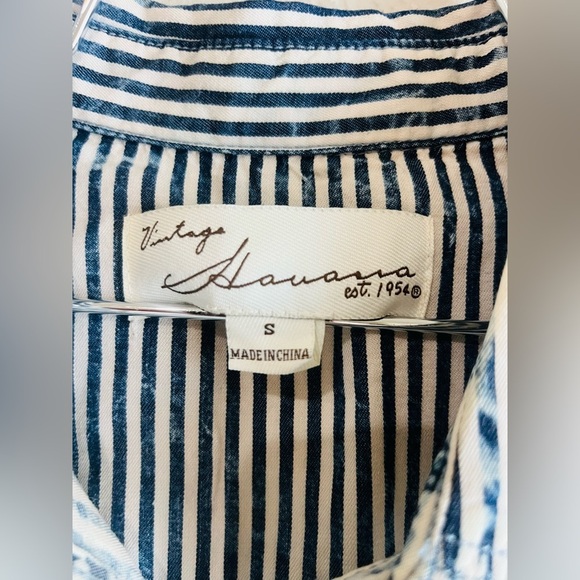 Vintage Havana Cropped Button Down Shirt size Small - Picture 7 of 13